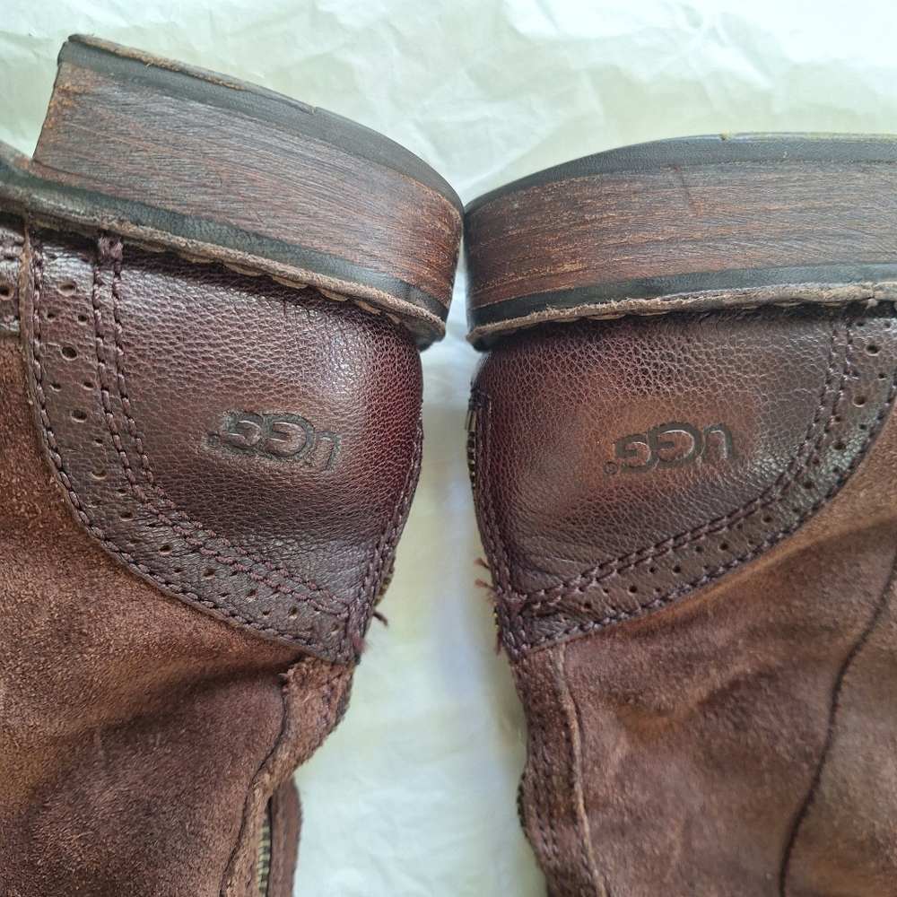 Ugg Castille Java Brown Suede Leather Riding Boot… - image 8